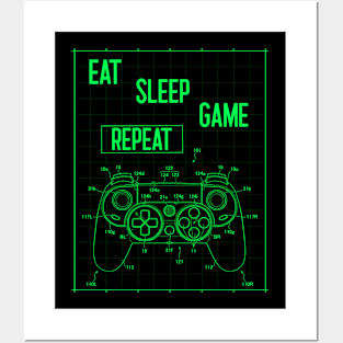 Gamer - Eat, Sleep, Game, Repeat Posters and Art